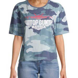 Top Gun Maverick Camo Cropped Tee Juniors Size XL